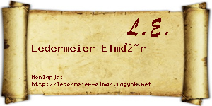 Ledermeier Elmár névjegykártya